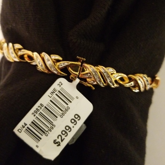 Gold Over Brass Jewelry Womens Elegant 4 Cttw Diamond Bracelet